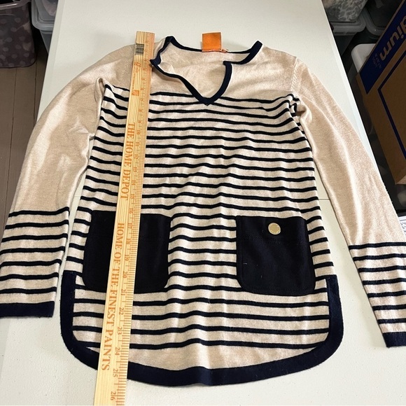 Tory Burch Odessa Striped Tunic Sweater Extra Small XS K - Picture 9 of 9